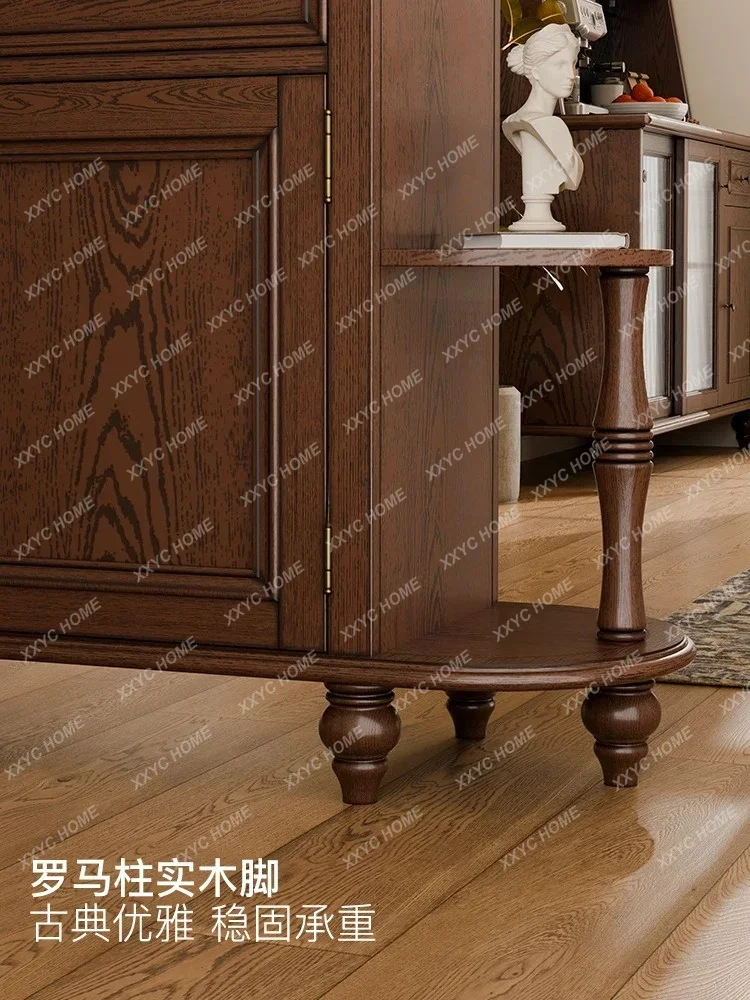 

L rural solid wood partition cabinet entrance entrance storage rack