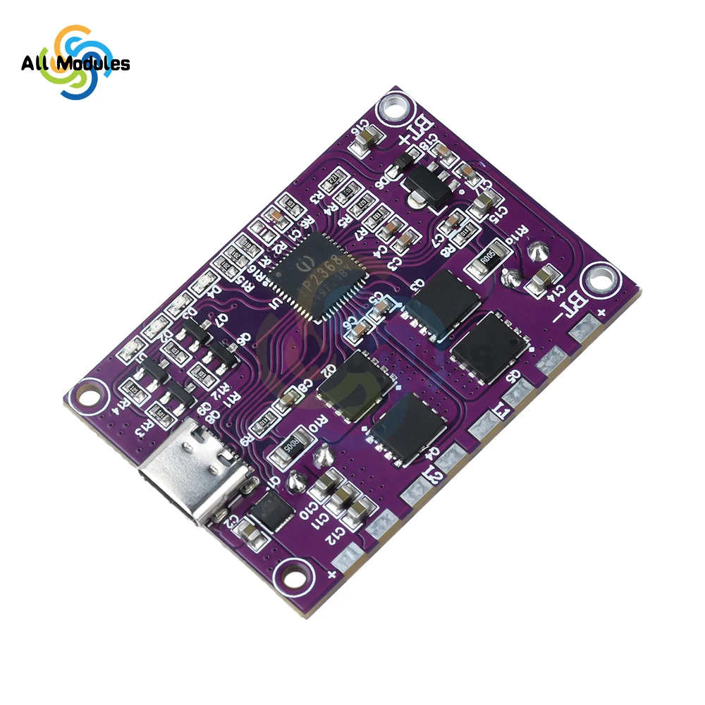 

3-6S IP2368 100W Bidirectional Fast Charging Module 3S 4S 5S 6S Buck-Boost Circuit with Type-C for High-Power Lithium Battery