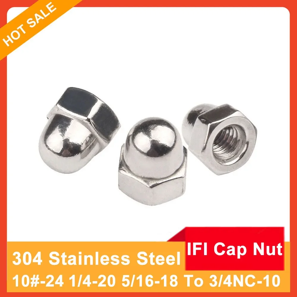 

1-10pcs IFI 304 Stainless Steel Hex Acorn Cap Decorative Cover Dome Nuts 10#-24，1/4-20 ，5/16-18，3/8-16，1/2-13，5/8NC-11