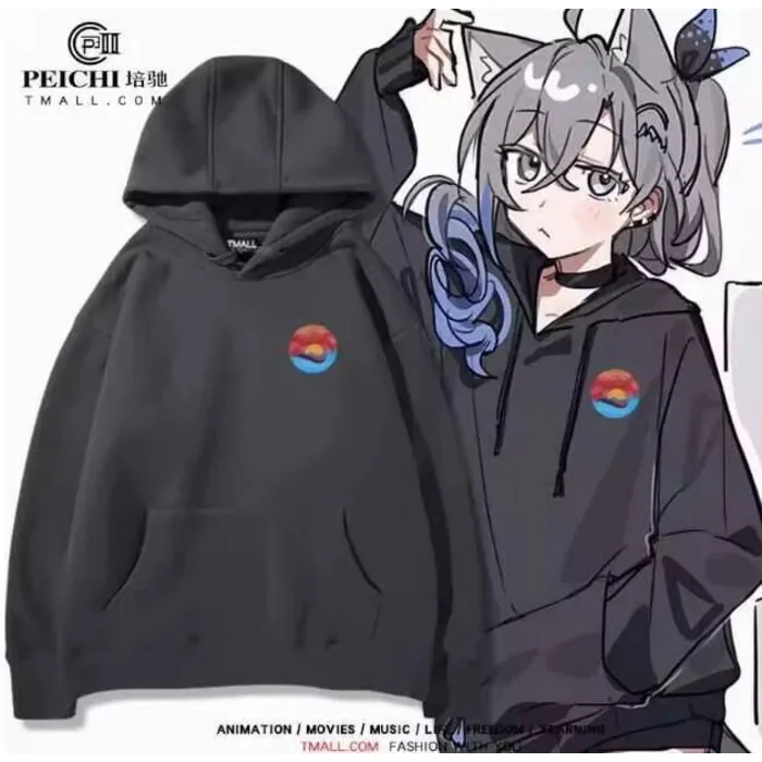 

Anime Honkai: Star Rail Sier Wolf Hooded Hoodie Cosplay Autumn Winter Men Women Coat Loose Jacket Tops anime