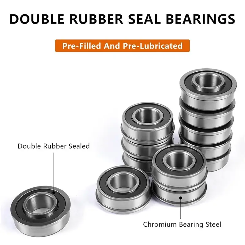 A98E-20Pcs Flanged Ball Bearings For Lawn Mower Wheelbarrows Carts