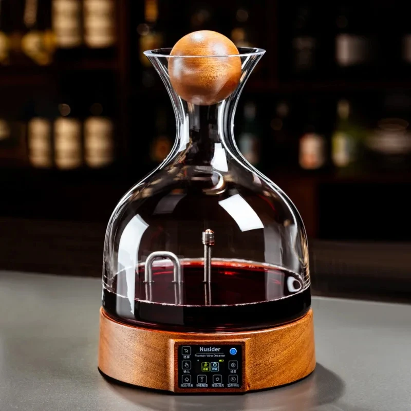 High-end transparent crystal glass electric wine bottle atomizer, rapid atomization, creative home gift.