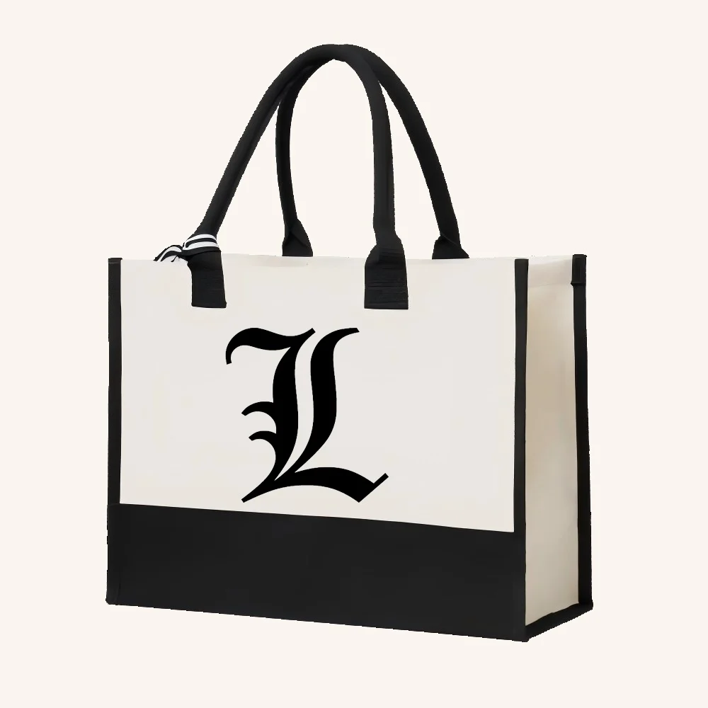 L 2026 جديد وصول موضة عملية واسعة قابلة لإعادة الاستخدام حمل حقيبة نمط طباعة 2 لهجة الثقيلة حقيبة كتف كبيرة طوال اليوم E #4