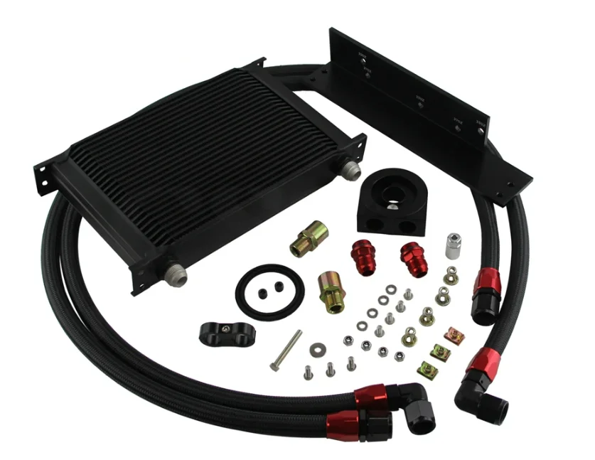 25 Row Bolt on Oil Cooler Kit Fits for Nissan Fairlady 03-08 350Z VQ35 / 2009-2017 370Z VQ37 Black / Silver