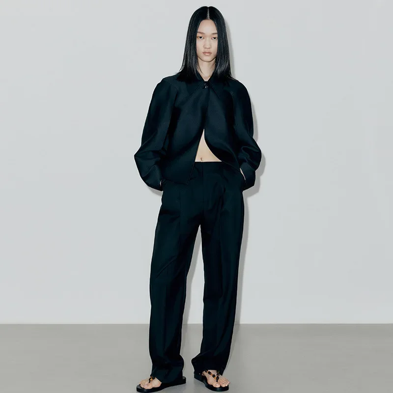 

Women Wool Short Suit Jacket Female L0W CL@SSIC 2024 Spring and Autumn Loose Small Suit Top Jacket Wool Coat Women Traff Y2k