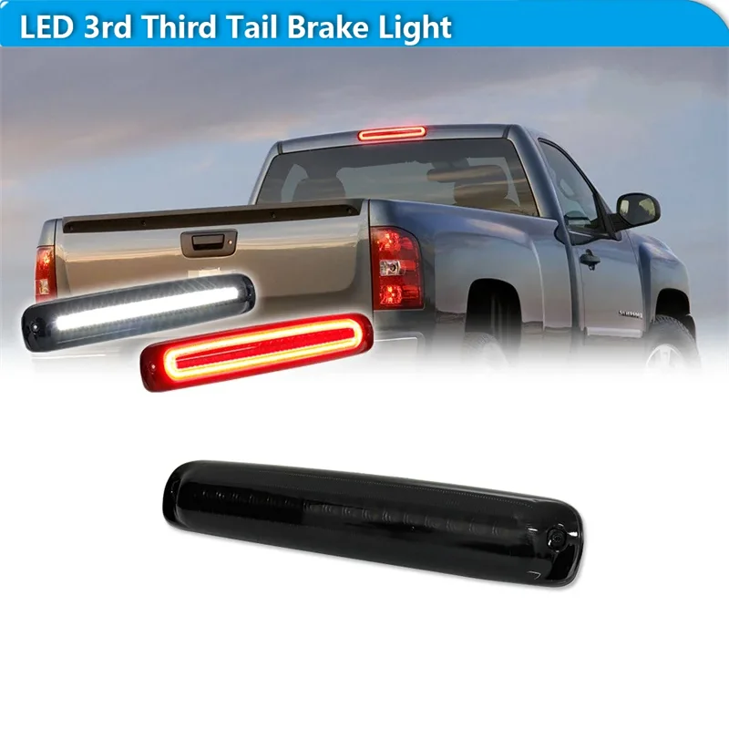 

Для Chevy Silverado/GMC Sierra 1500 2500 3500 3500HD красный светодиодный третий 3-й задний стоп-сигнал с высоким креплением и белым грузовым фонарем на крыше 1 шт.