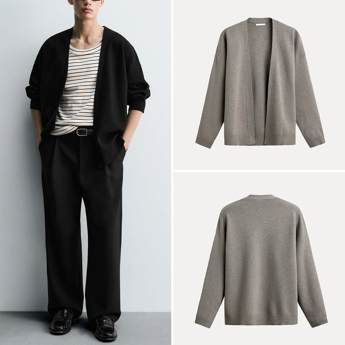 

Повседневный универсальный кардиган для города, мужской вязаный свитер, осень 2025, новинка, дышащий, с длинными рукавами, комфортная посадка