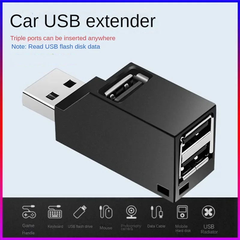 Przedłużacz adaptera USB 2.0 HUB Mini Splitter Box 3 porty do komputera Laptop Telefon komórkowy Szybki dysk U