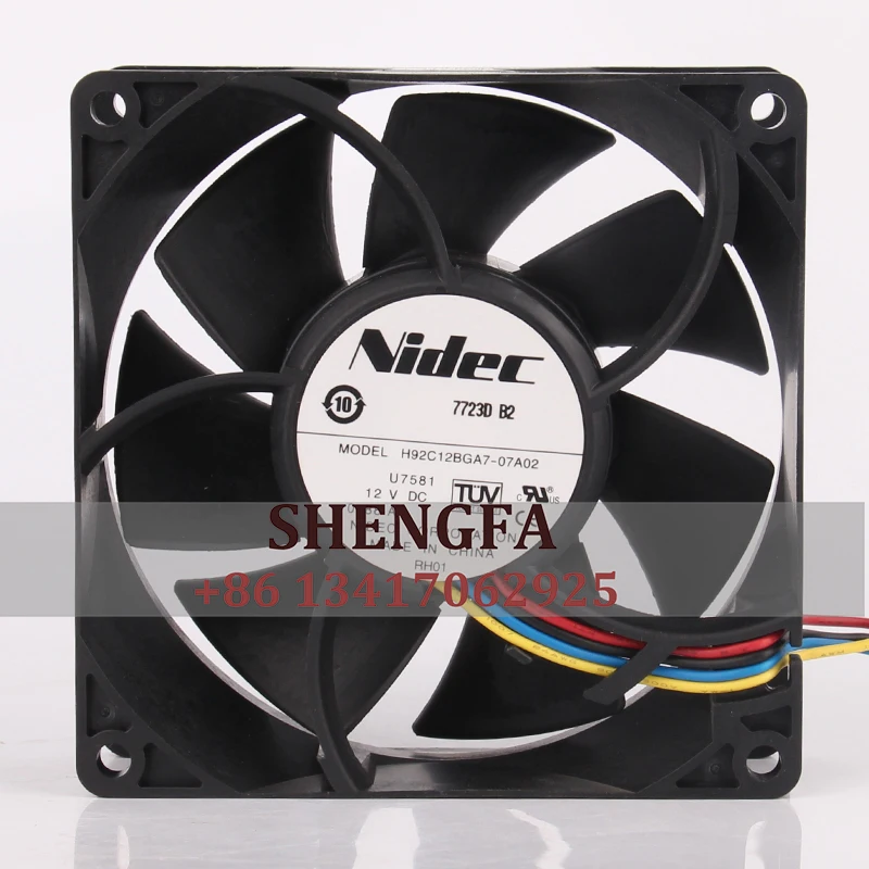 

NIDEC H92C12BGA7-07A02 Cooling Fan DC12V 92X92X38MM 9CM 9238 7723 3D B2 U7581 High Air Volume 4-wire PWM