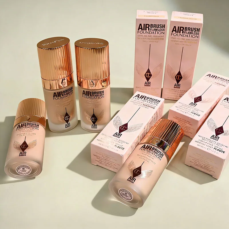Hot Selling CT 4-Color Liquid Foundation Long-Wearing Flawless Soft-Focus Watery Texture Matte Lightweight Concealing Makeup