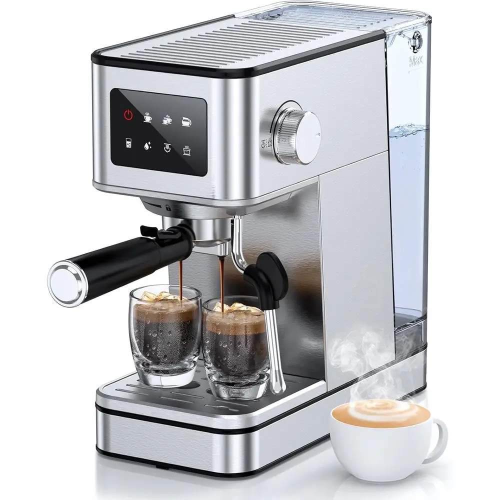 

hine with Milk rother, 20 Bar Compact Coee hine with Touch Sn & 57.5oz Removable Water Tank or Home, StainlSteel Maker or puccin