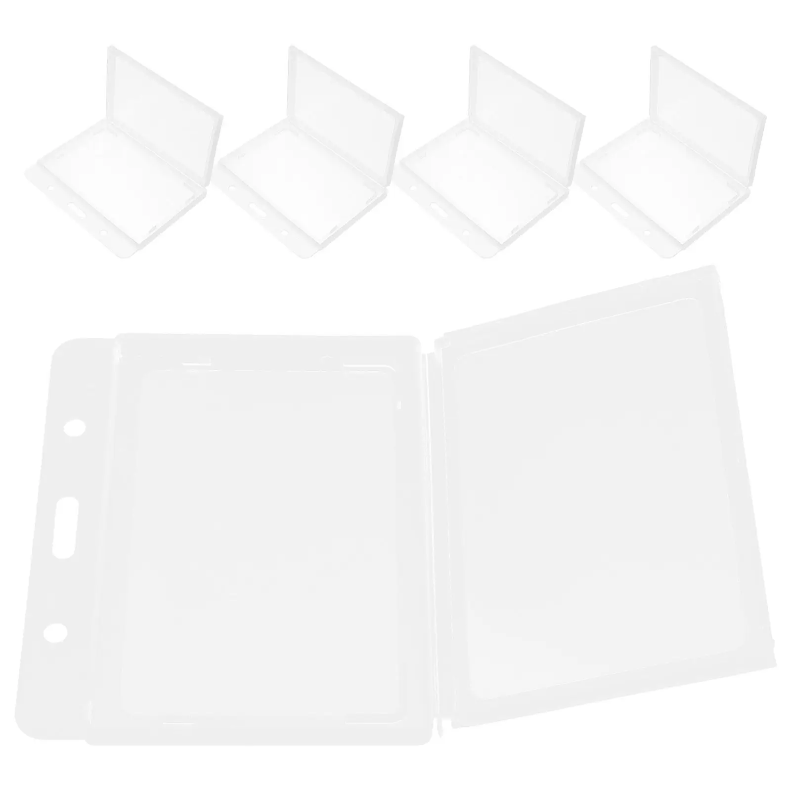 

5Pcs Work Badge Holders Hard Plastic Horizontal Frosted Slim Name Tag Holder for Office Hospital School Id Card Protector