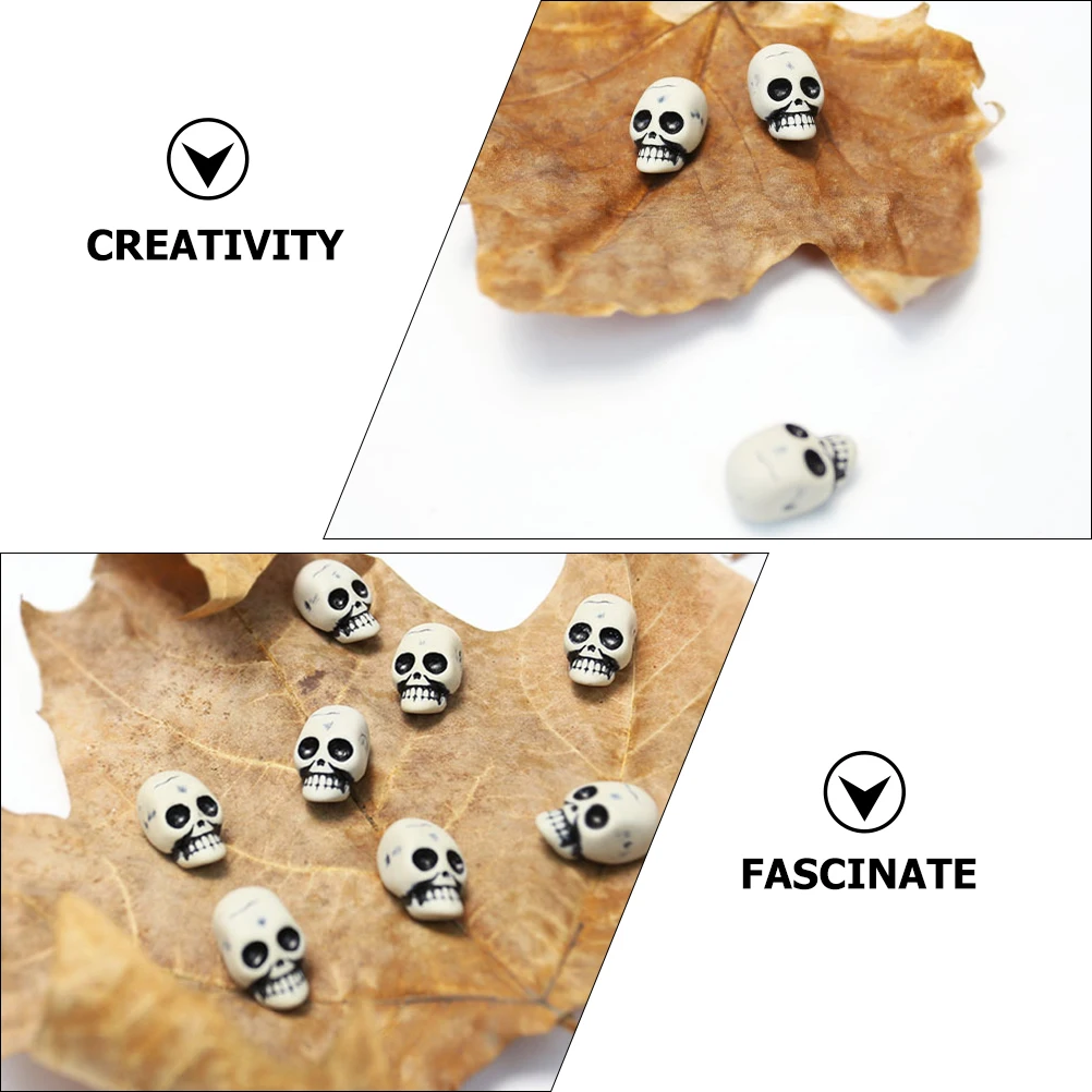 25 ชิ้น Mini สําหรับปาร์ตี้ฮาโลวีน Prank เรซิ่นขนาดเล็กสยองขวัญของเล่น Skulls ที่สมจริง Skull ชุดตกแต่งตาราง