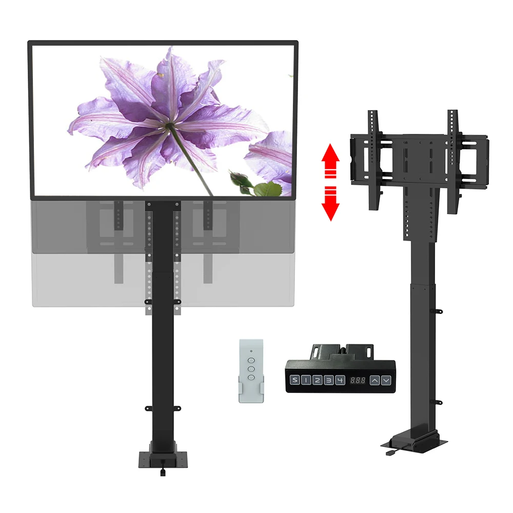 TV Lift Mechanism Motorized Smart Vertical Lift Up Mechanism Lcd Tv Stand Holder Electric Height Adjustable Bracket Ceiling