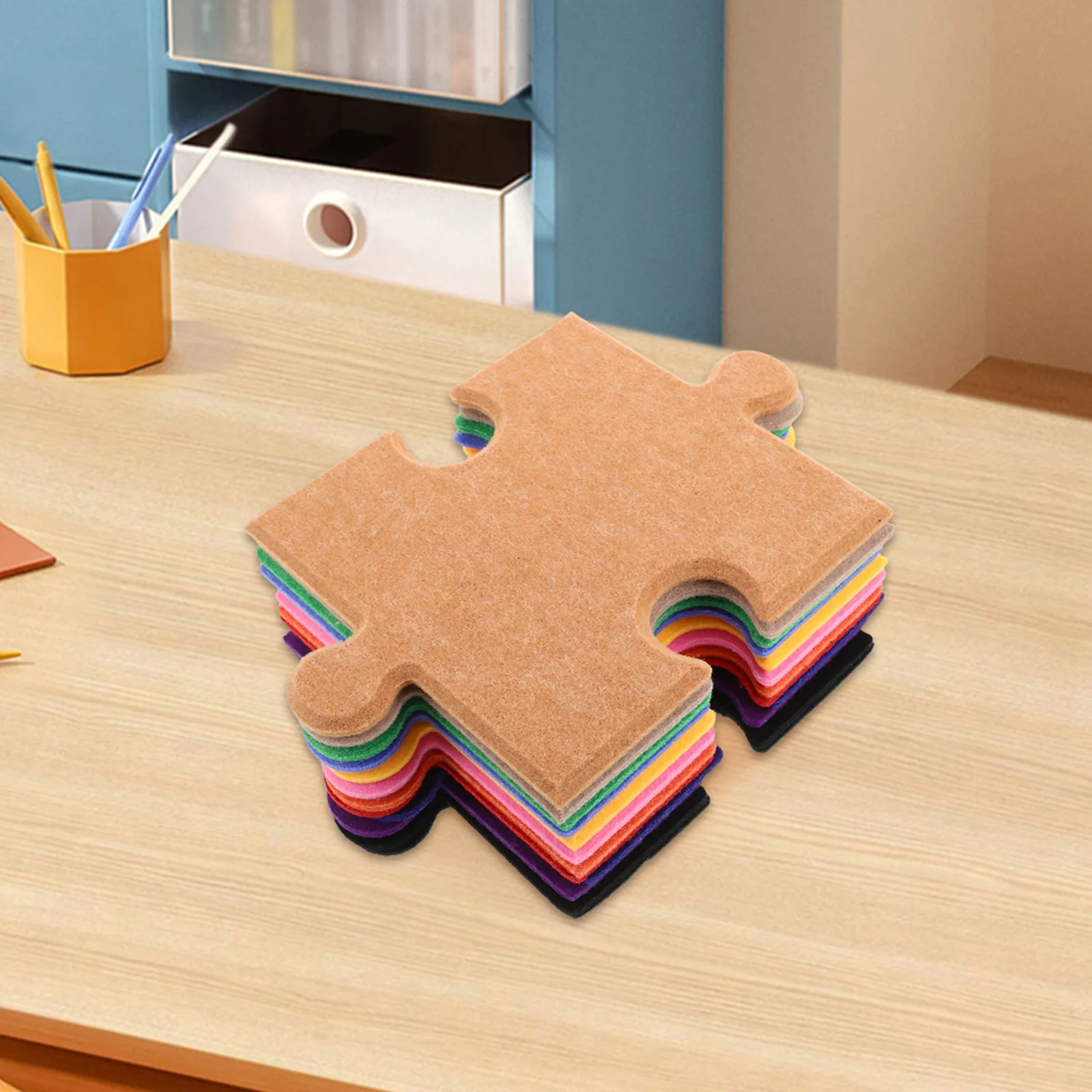 

1 Set 3D Felt Decorative Board Tiles Self Adhesive Puzzle Bulletin Wall Panels Soundproof Wall Stickers For Kids Room Office