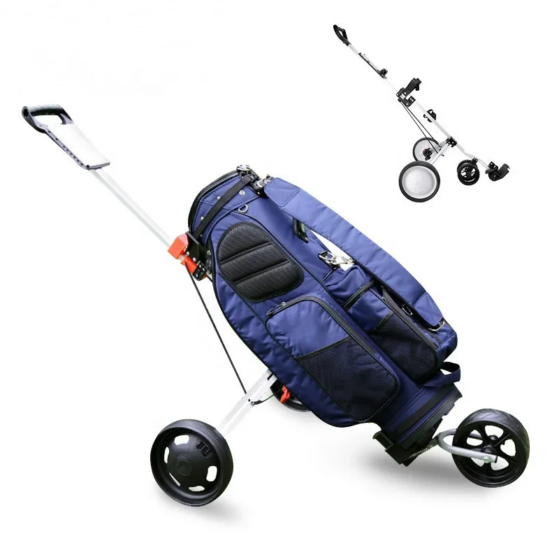 Foldable Golf Trolley, 4 Wheel, Caddie Push, Professional Custom