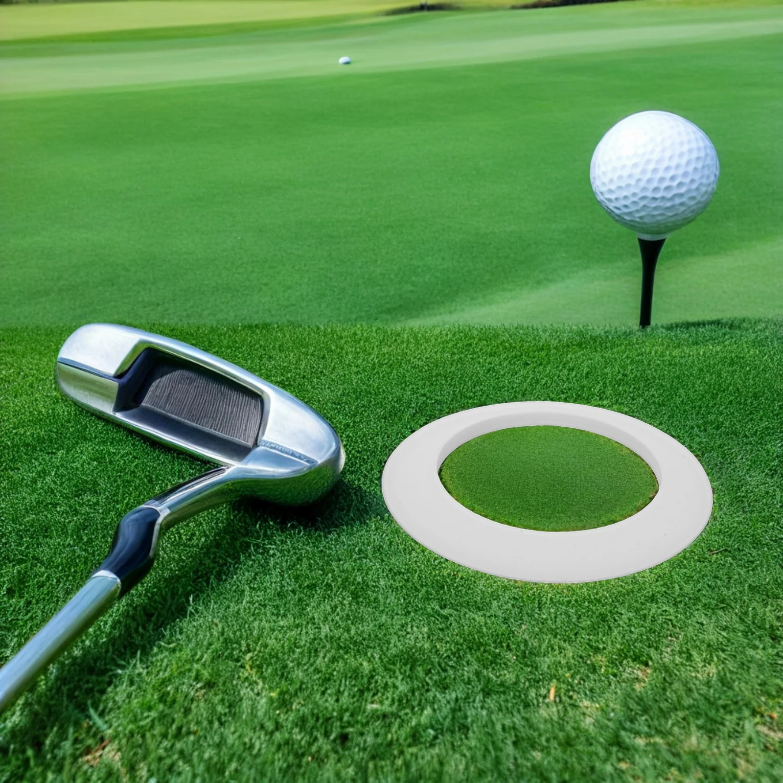 

Golf Putting Cup Hole Ring Realistic Green Simulation For Indoor Outdoor Practice Durable Silicone Training Aid Accessory