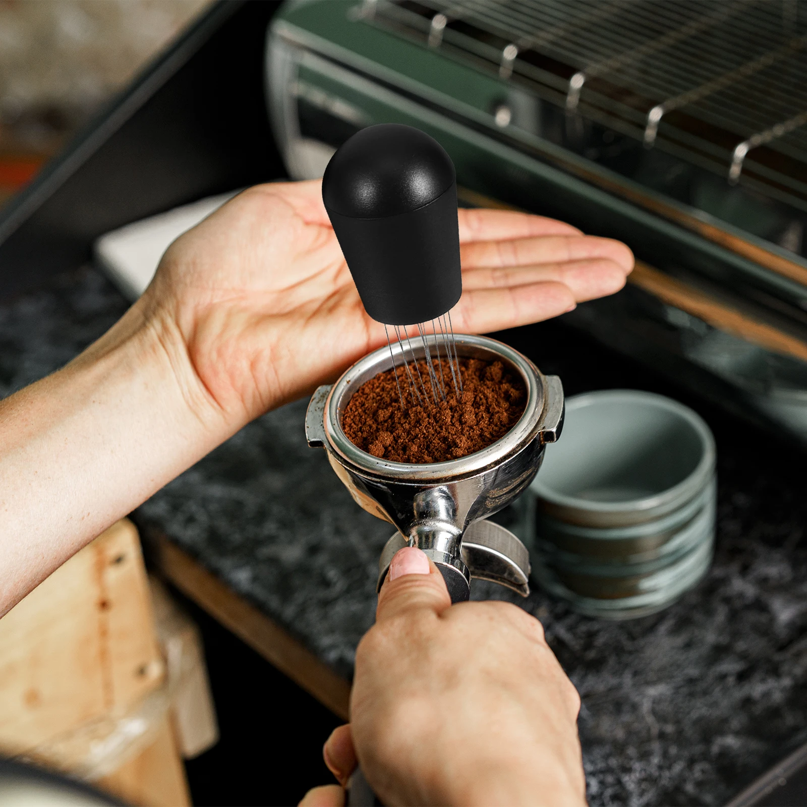 إبرة توزيع القهوة من الفولاذ المقاوم للصدأ أداة تحريك الإسبريسو كفاءة كسر التثبيت لعنصر المطبخ أفضل #4