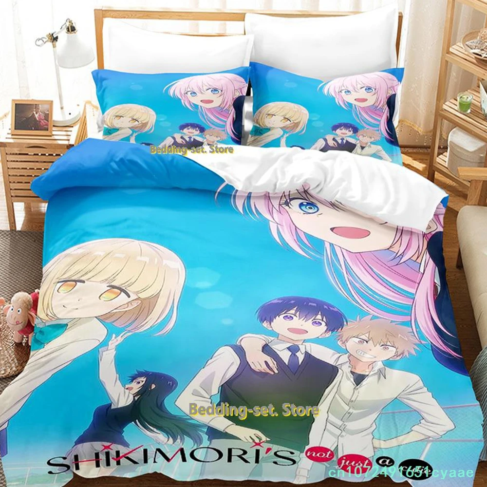 New Shikimori's Not Just A Cutie Bedding Set Cartoon Anime three-piece Set Adult Kid Bedroom Duvetcover Sets Camas Dormitorio