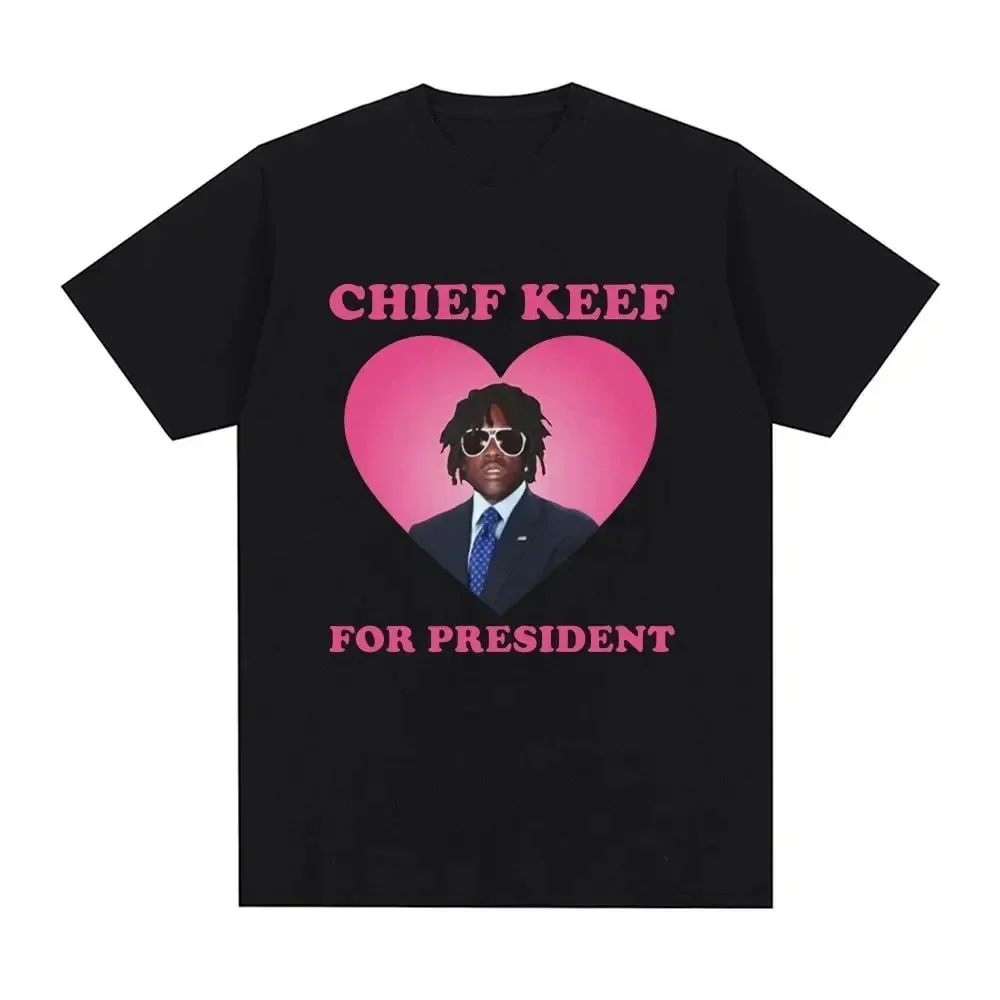 Camiseta con estampado de rapero Chief Keef para presidente para mujer, camiseta de Hip-Hop, 2024