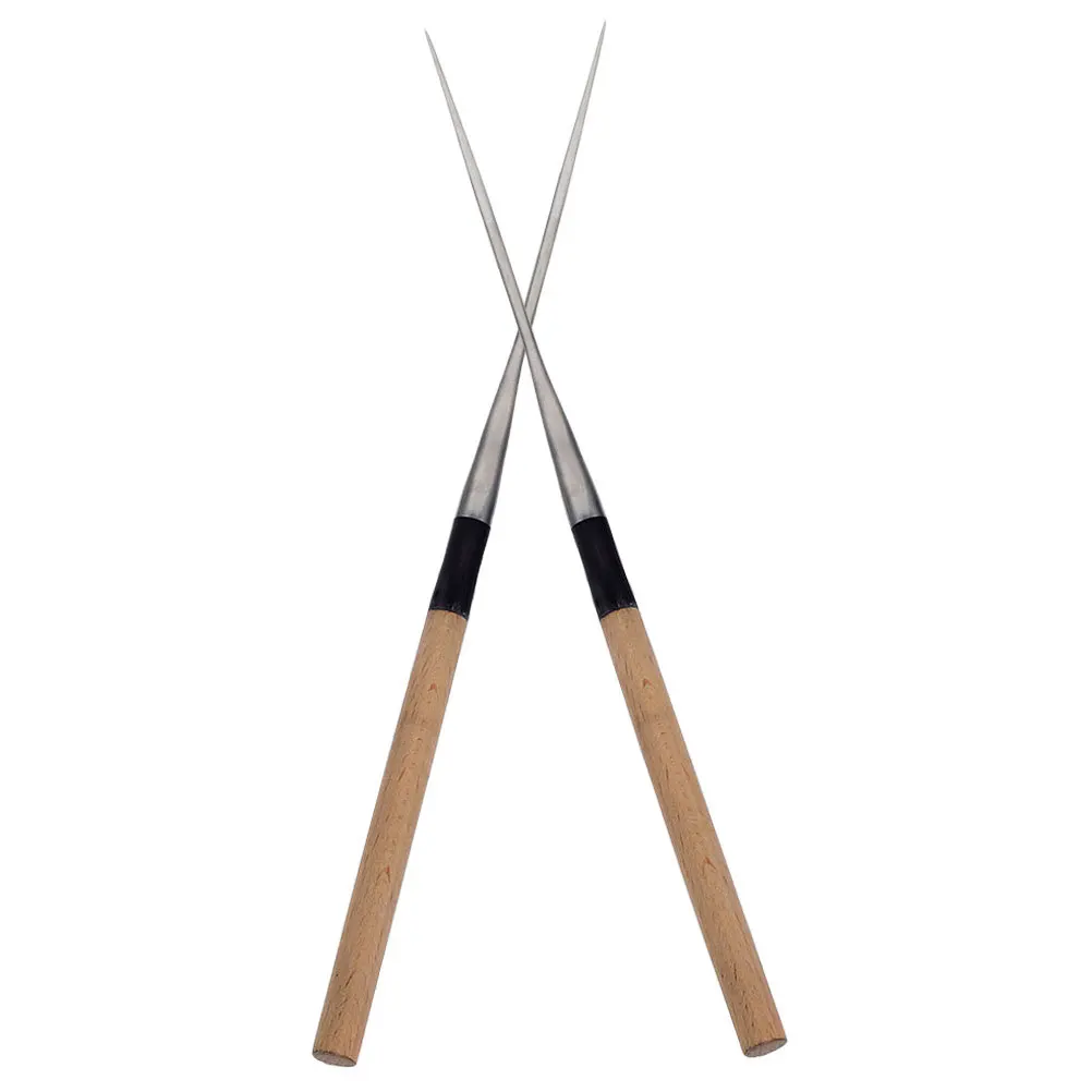 

2Pcs Japanese Style Stainless Steel Sushi Chopsticks Food-Grade Wood Handle Non-Slip Reusable Portable Dining Tableware