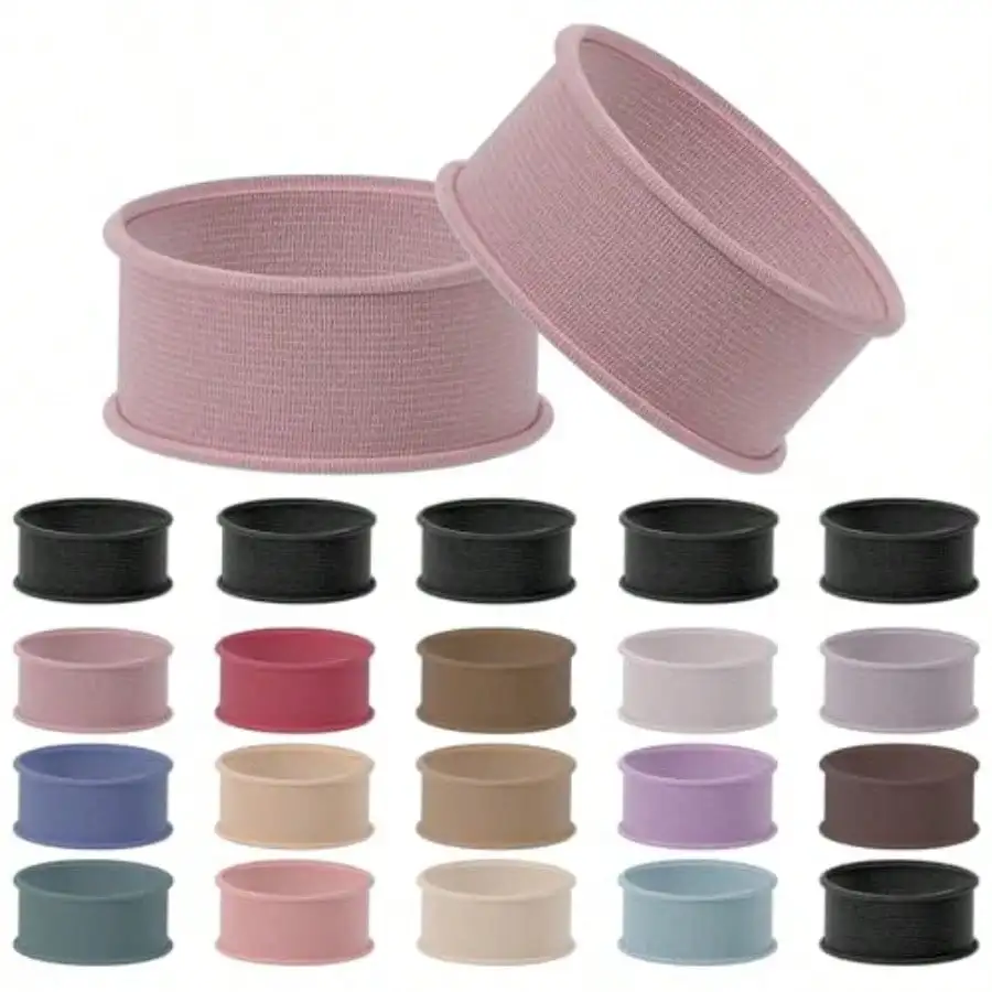

20 Pack Cotton Scrunchies Hair Ties For Women Men Thick Seamless Elastic Hairbands In Black Red Pink Blue For Long Curly Hairstyles