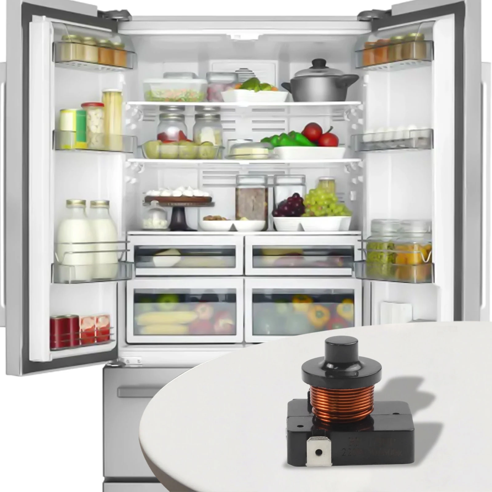 Capacitor Starter Refrigerator Compressor Starter 24*30*32mm Compact Size Refrigerator Starter Starter For 1 2HP