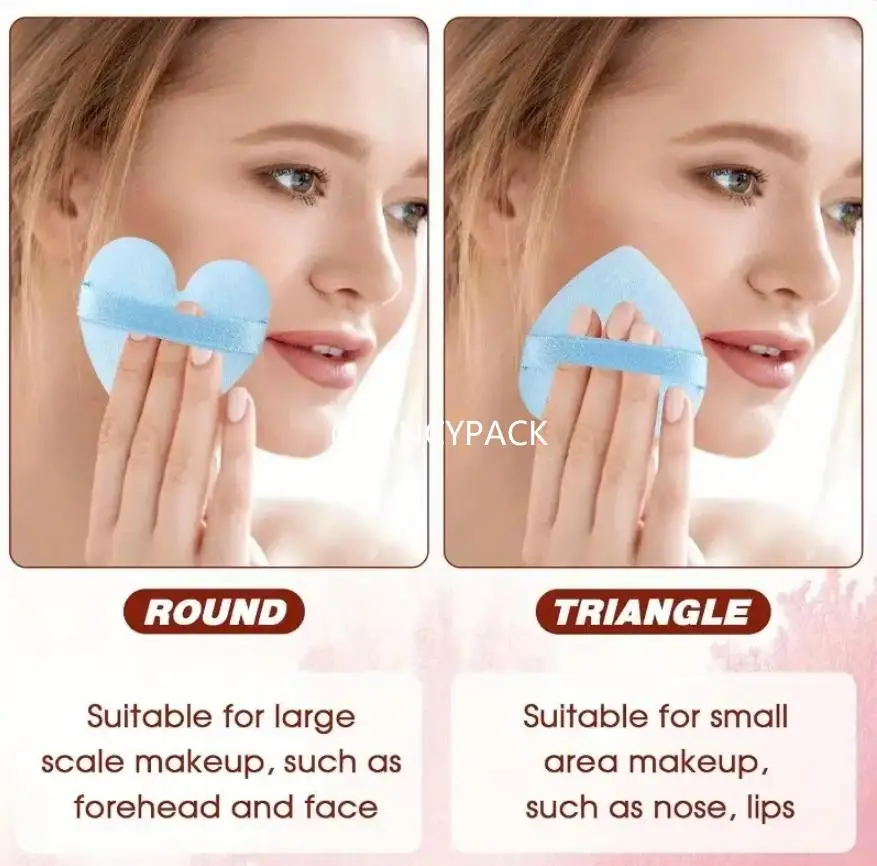 أداة مكياج ملونة، مكياج ناعم، وجه نقي، وردي، أسود، أبيض، مخملي على شكل قلب، مستحضرات تجميل، بودرة منتفخة بمقبض