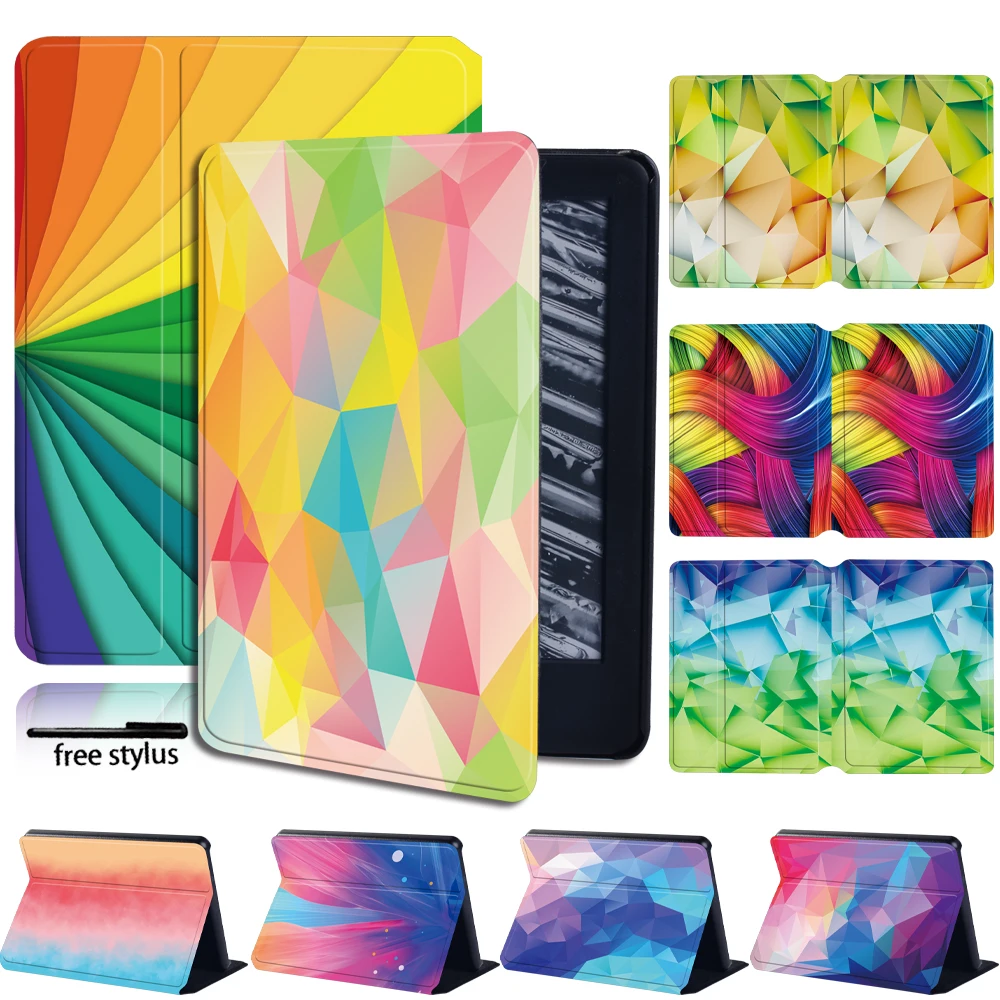 

Shockproof Anti-fall Stand Cover Case for Kindle 8th/10th Paperwhite 1/2/3/4 Slim Leather Tablet Case +Free Pen