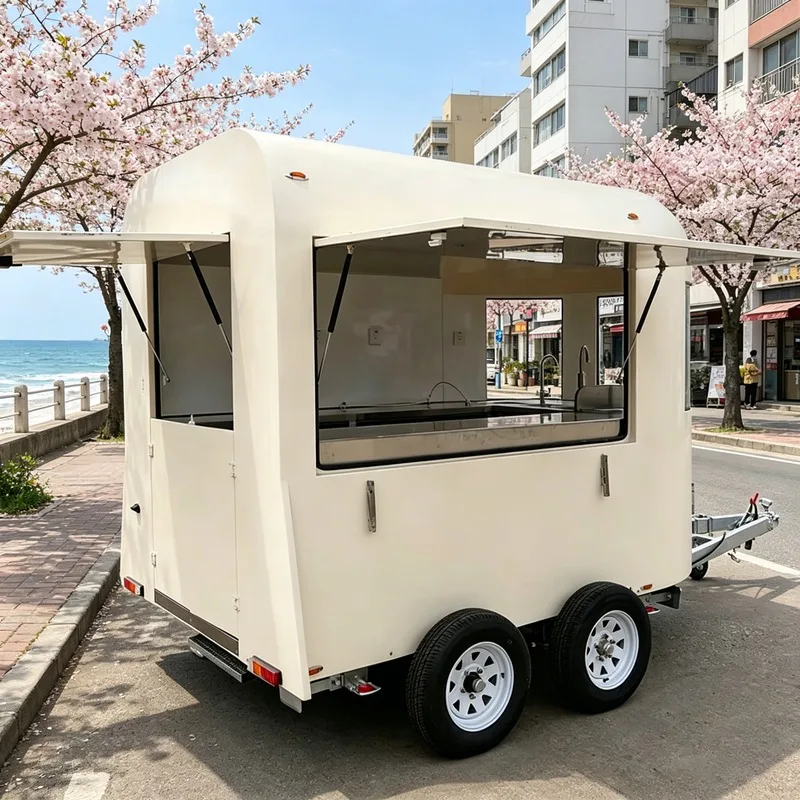 Customizable Miniature Horse Box Carriage Trailer Mobile Bar Food Truck Meet EU Standard