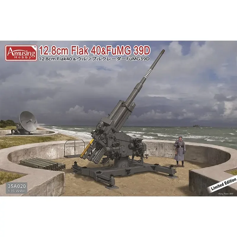 Funming Hobby 35A020 1/35 Alemão 12,8 cm FLAK40 e FuMG 39D - Kit de modelo de montagem em escala