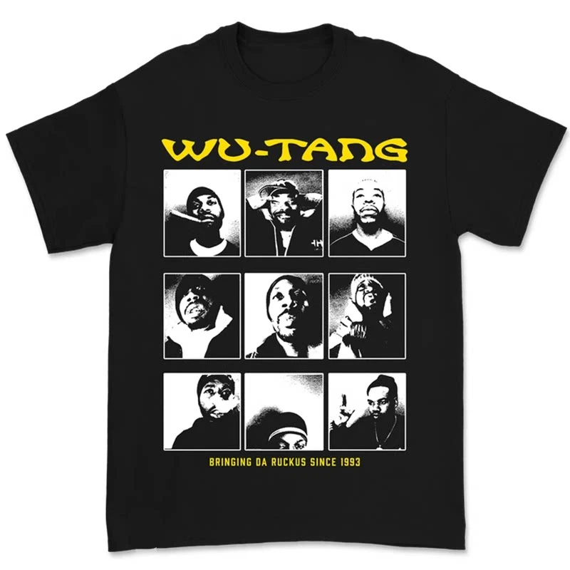 Nine Palace Grid Portrait Legendary Rap Group Wu Tang Band T-Shirt Cotton Graphic Tee Men Women Summer Streetwear