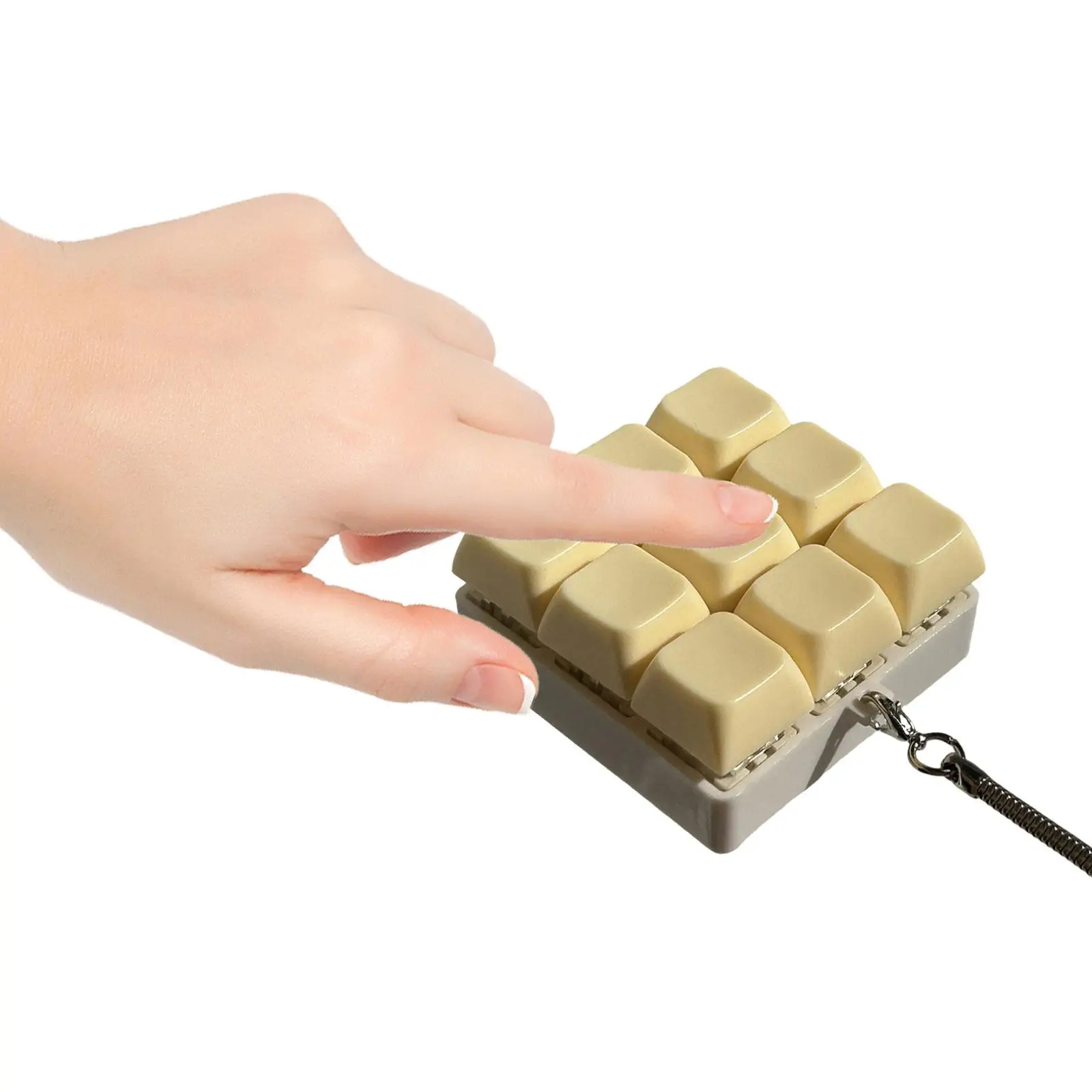 

9 Button Clicker Key Board Keychain Finger Toy PVC Material Accessories