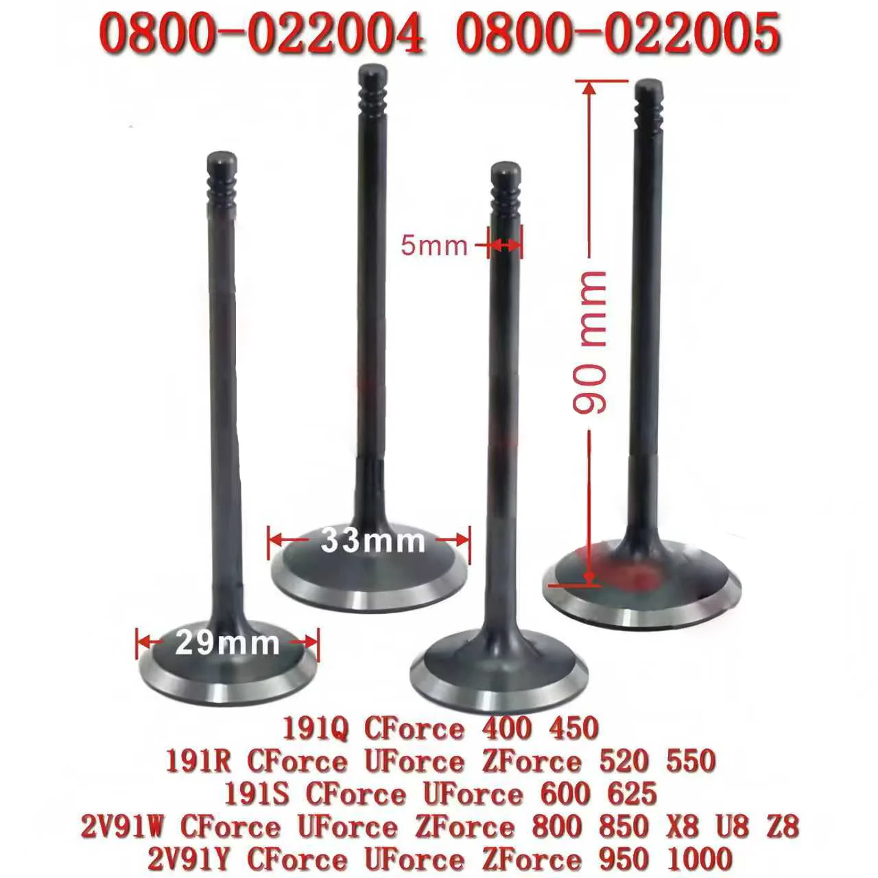 2pcs Intake Valves Exhaust Valves Fit For CF MOTOR ATV QUAD ATV800 800cc U8 Z8 Cforce Quad SSV Uforce 0800-022005 0800-022004