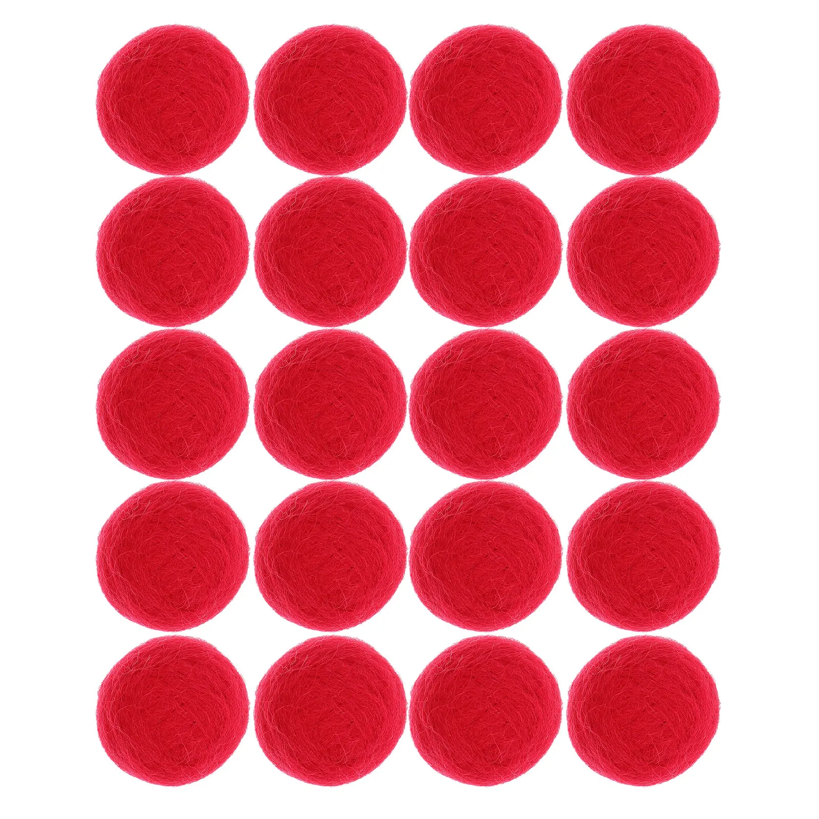 20Pcs Wool Felt Balls Red Mini Pom Poms Soft Handmade Craft Kit Festival Hanging Felted Wool Ornaments for DIY Home Decoration