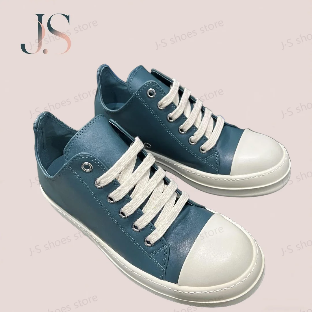 

Ro Designer Luxury Casual Shoe Men Boots Women Sneaker Low Top Shoes Classic Geobasket Lace-up Cyan Leather Cowhide Sneakers