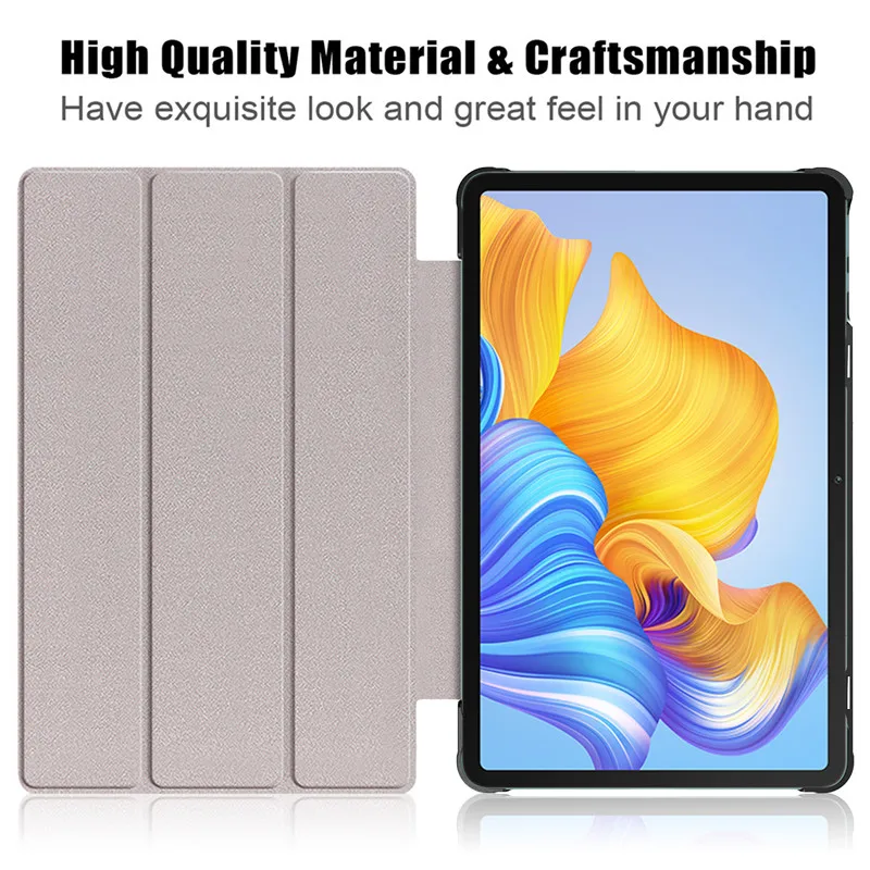 Voor huawei honor pad 8 tablet case 2022 HEY-W09 pu lederen tri-opvouwbare stand magnetische flip standaard voor honor pad 8 case cover kids