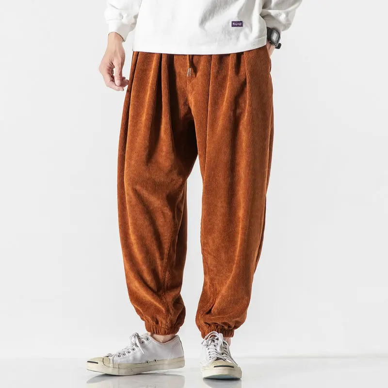 

New Corduroy Casual Pants Men's Harem Pants Fashion Men Jogging Sweatpants Woman Casual Trousers
