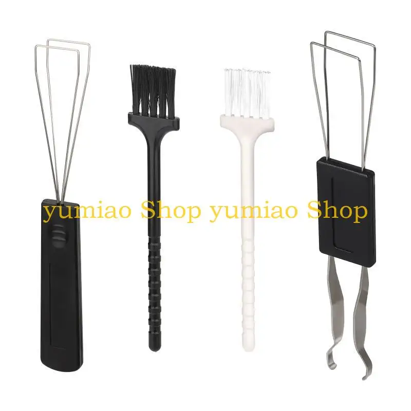 587B 4pcs Keycap Puller Remover Keycaps Removal Tool with Brushs for Mechanical Keyboard and Electronic Devices