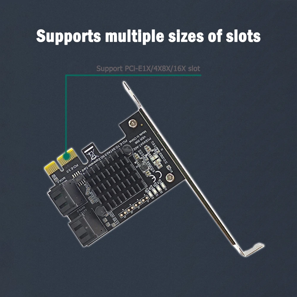 

Карта адаптера жесткого диска SSD, 4 порта SATA III, карта расширения PCIe, 6 Гбит/с, контроллер SATA к PCI-e 1X с кронштейном