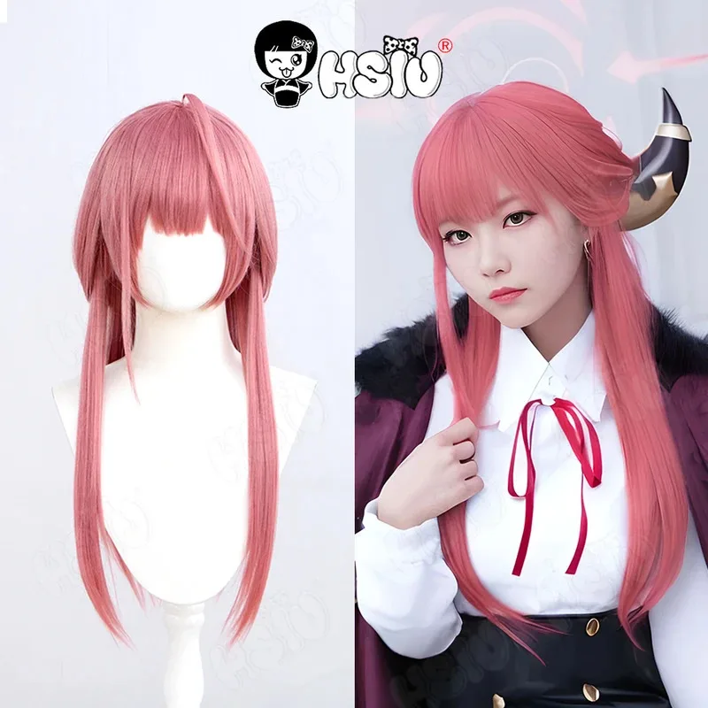 

Rikuhachima Aru Cosplay Wig HSIU 60CM Smoke pink long hair Heat Resistant Synthetic Wig+Wig cap Game Blue Archive cosplay Wig