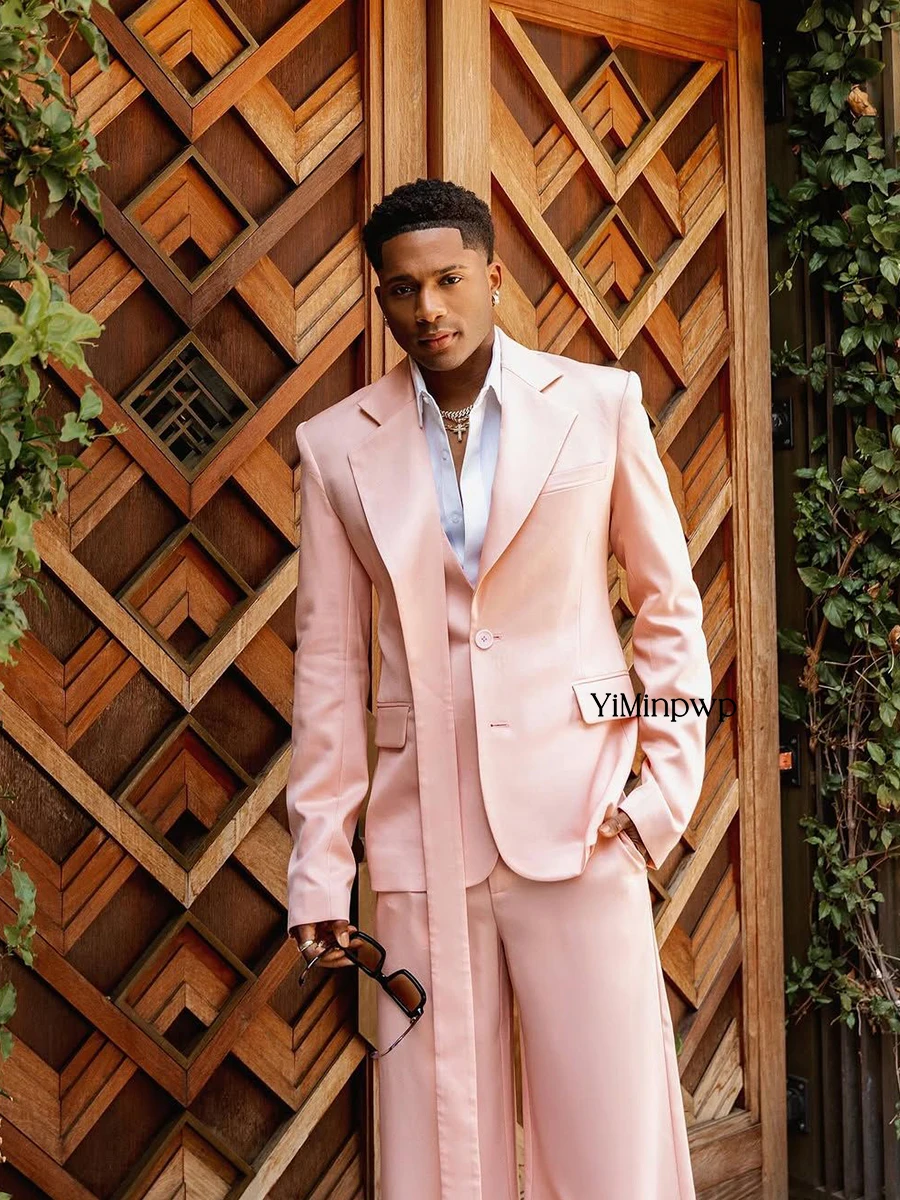 Men's Suit Fashion One Breasted Bespoke Men Blazer Tuxedos Suit 2 Pieces vestido invitada boda Wedding Party Suits Jacket+Pants