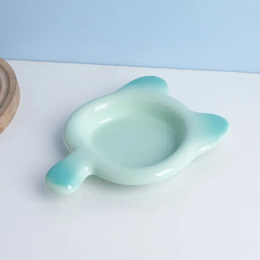 وعاء قطة من السيراميك غير قابل للانزلاق مضاد للقيء مع مقبض حاوية مياه طعام الكلاب ثابتة وسهلة التنظيف صينية الوجبات الخفيفة للحيوانات الأليفة طعام جاف رطب #2