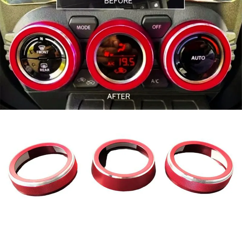 3Pcs Aluminum Alloy For 2019-2022 Suzuki jimny JB64 JB74 Central Control Air Conditioning Knob Heat Switch Button Cover