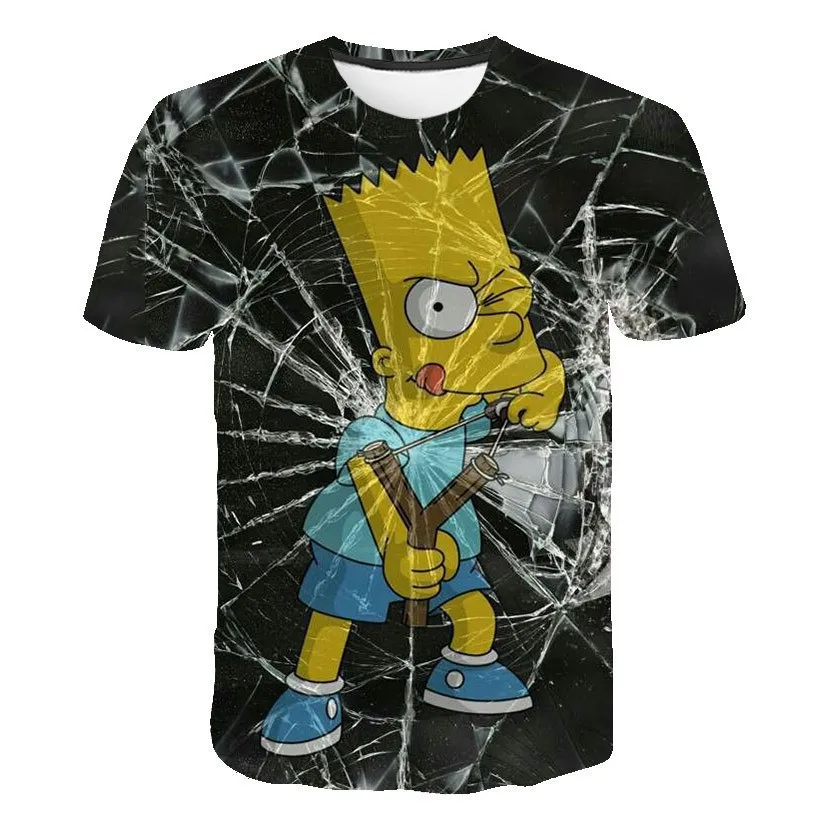 Neues THE SIMPSONS 3D-Druck-T-Shirt für Kinder und Erwachsene, Cartoon-Animations-Grafik, lässiges, bequemes Streetwear-Oberteil für den Außenbereich – Detail 4