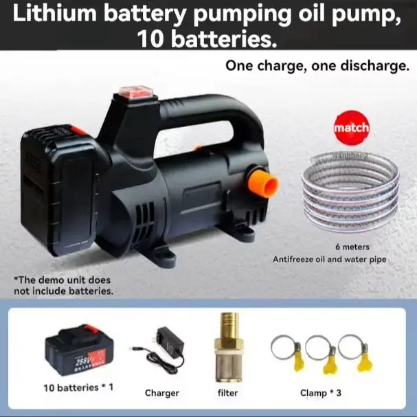 Self-priming Small Portable Lithium Battery Oil Pump Recharging Refueling Pump Electric Oil Pump