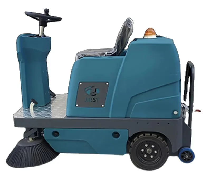 Customized 1250 Ride-On Automatic Electric Floor Sweeper With 48V Motor New Condition For Farm Hotel Industries Side Brush Inclu
