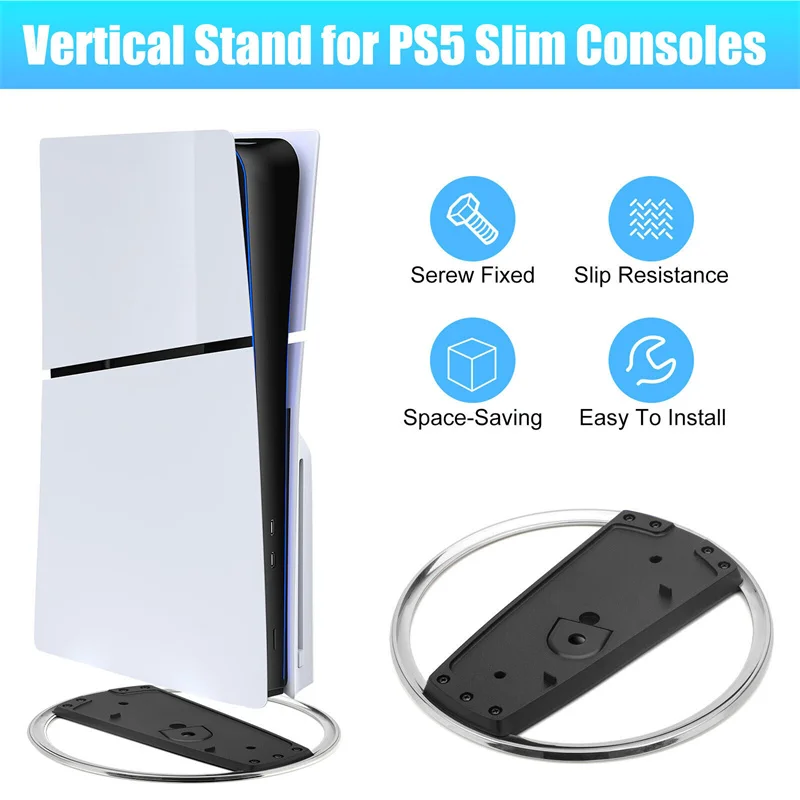 Suporte de base para console de jogos, suporte vertical antiderrapante fino para playstation 5 disco fino, acessório de edição digital