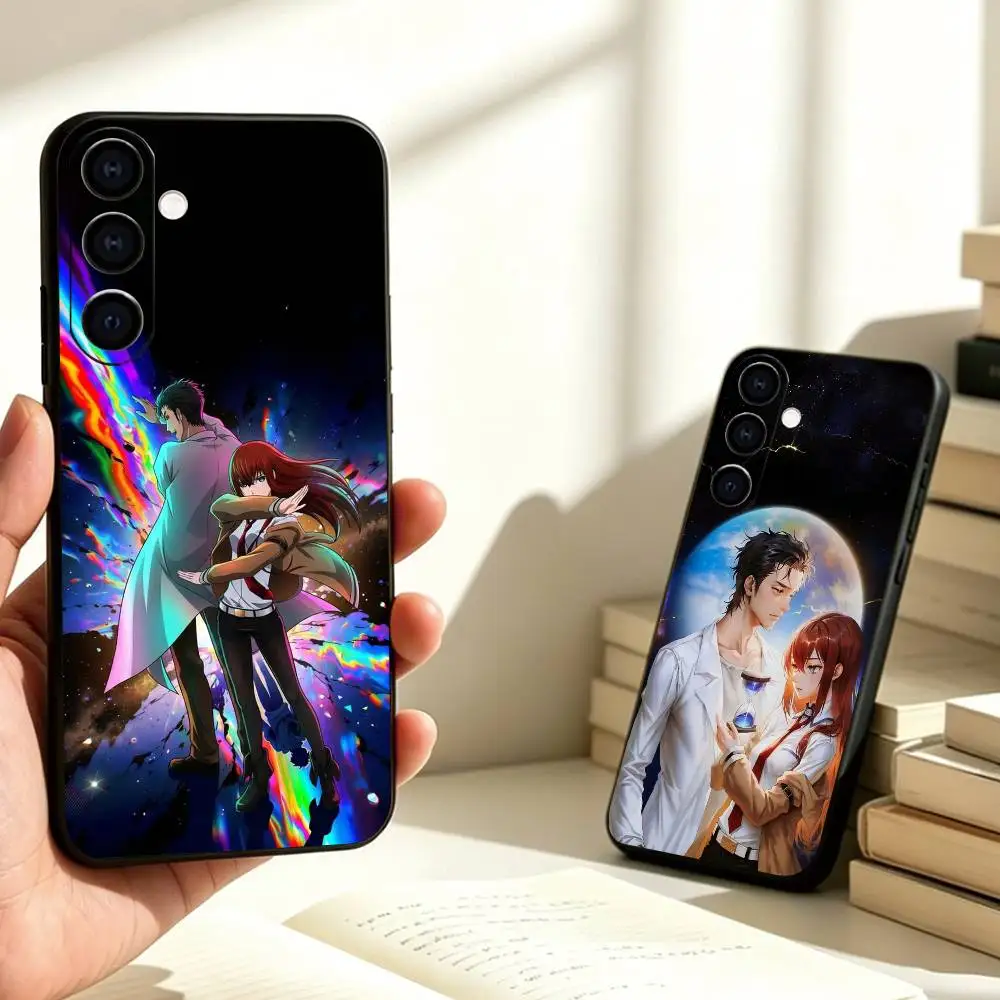 Anime Steins;Gate Phone Case Black Silicone Soft For Samsung Galaxy A73,A72,A71,A70,A53,A52,A51 Gift