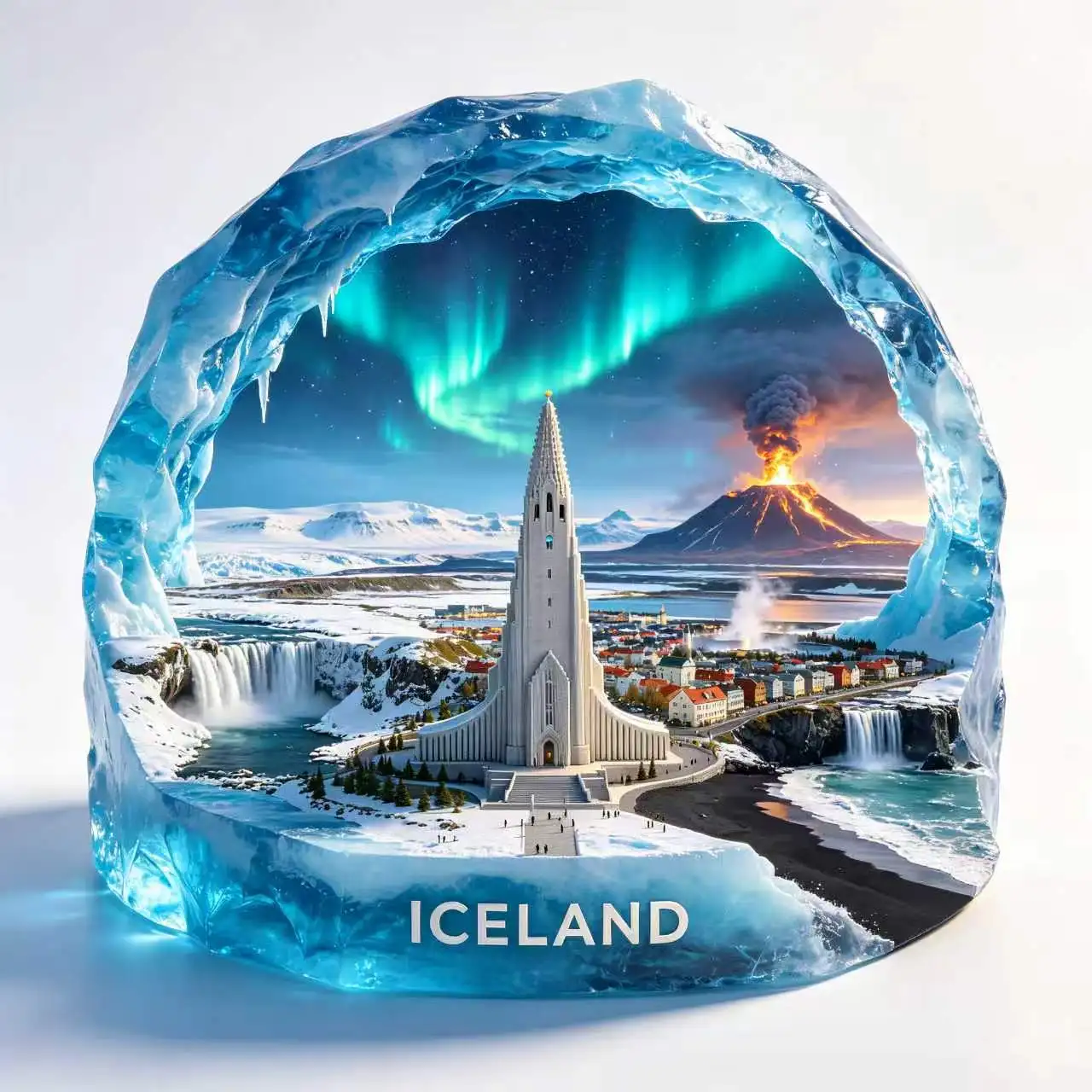 Iceland Fridge Magnets Metal Alloy Material Hallgrimskirkja Souvenirs Reykjavik Hvannadalshnúkur Fridge Stickers Wedding Gifts
